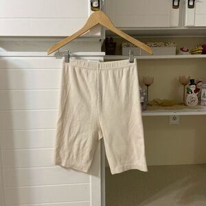 Vintage Cream Ribbed Bike Shorts
